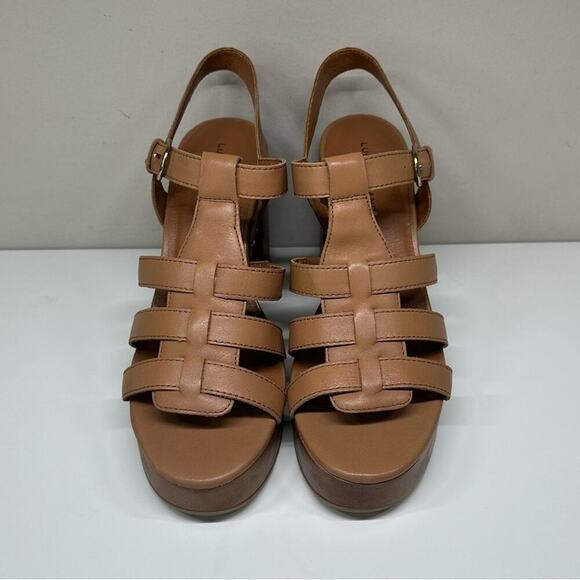 NWOB | Lucky Brand | Imana Fisherman Platform Heel Sandal | Tan | Size 8.5 - Picture 9 of 15